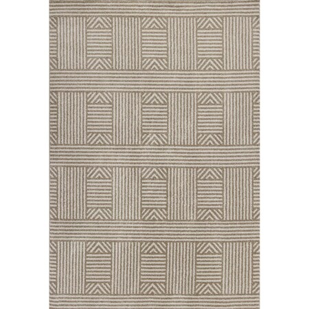 Homeroots 7 ft. 7 in. x 10 ft. 10 in. UV-Treated Polypropylene Beige Area Rug 352981